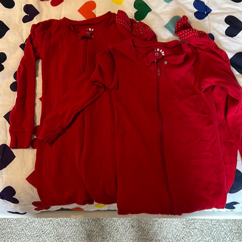 Primary red footie pajamas!